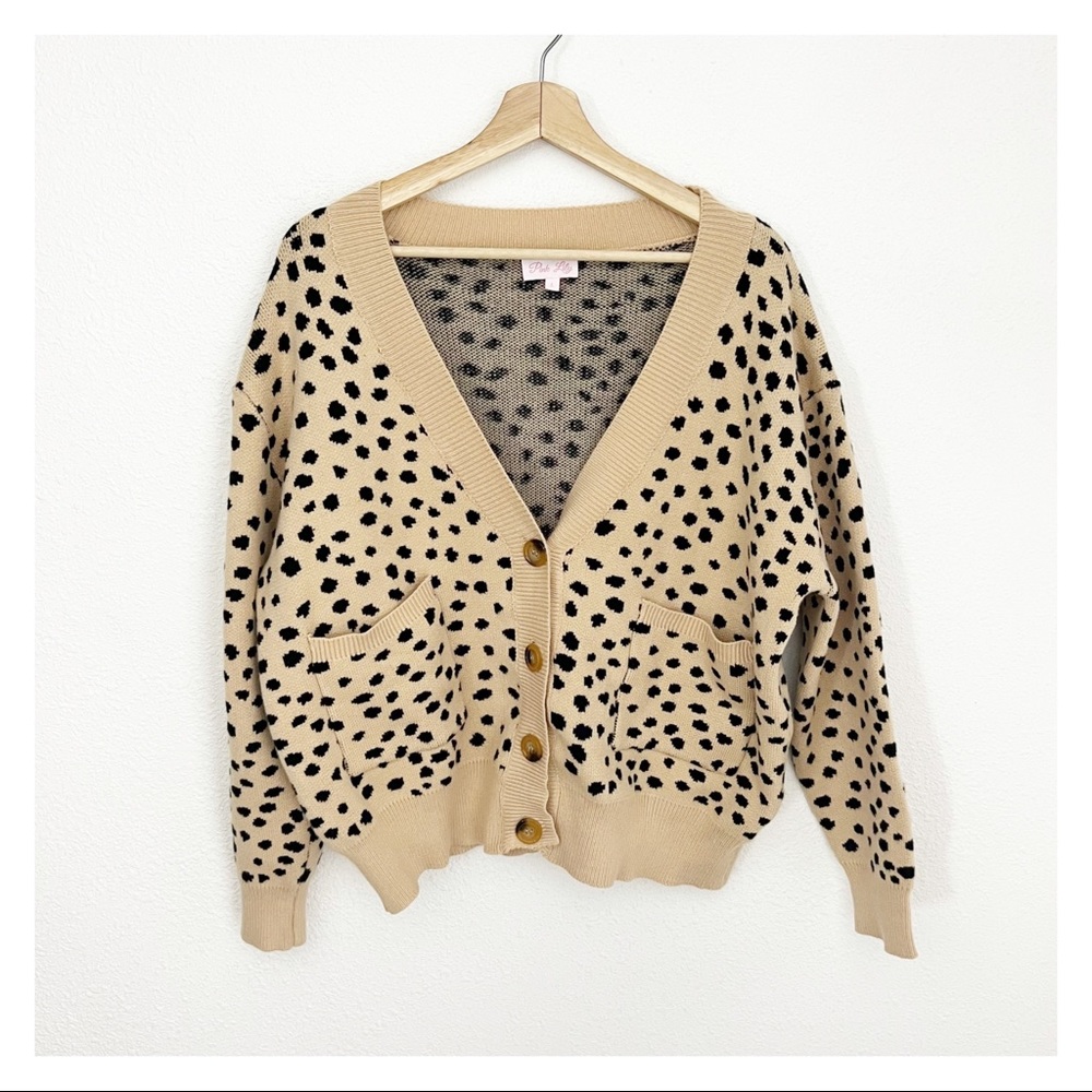 Pink Lily l Tan Animal print Cardigan - Picture 2 of 8